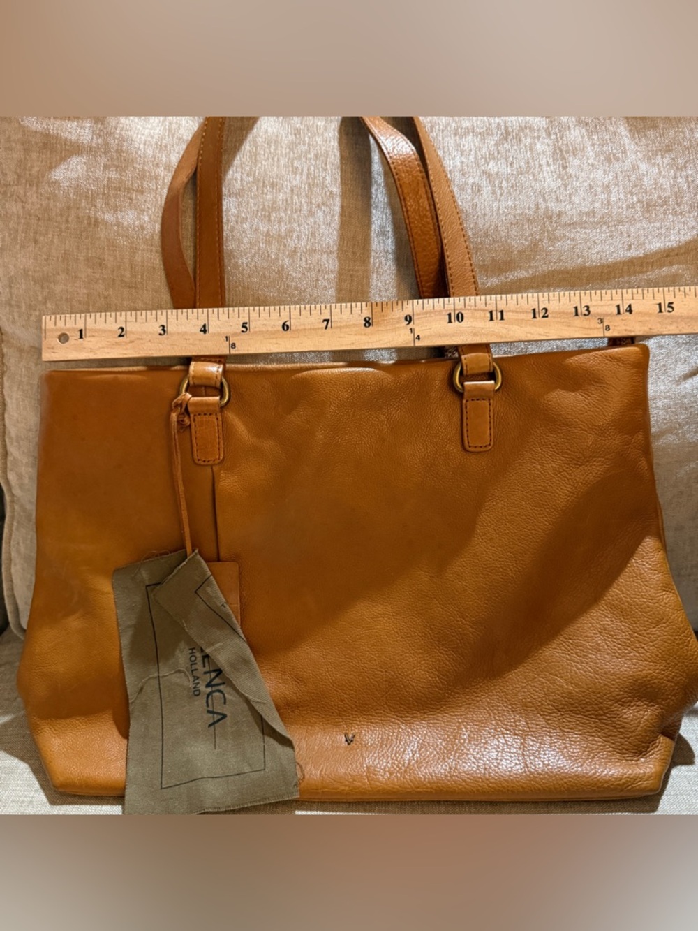 Vilenca Holland Tan Leather Tote Bag NWOT Handcrafted - Picture 10 of 13